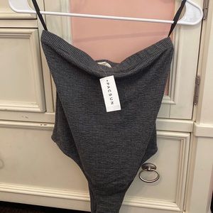 NWT! La Heart dark gray ribbed body suit!